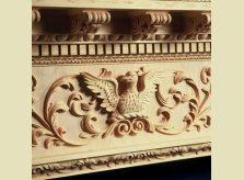 The skill of our craftsmen is displayed in this bespoke, hand carved eagle motif.